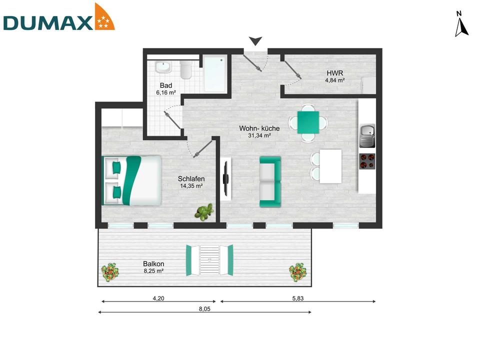 Thumbnail-2 ZKB-WHG mit Balkon und Traumküche in Twistringen