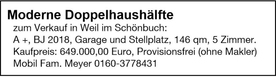 Thumbnail-Doppelhaushälfte zu verkaufen, Provisionsfrei ohne Makler