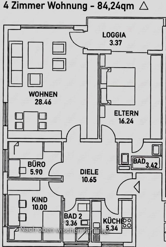 Thumbnail-4 zimmer Wohnung, frisch saniertFrei ab Mai, Balkon, 2 Bäder