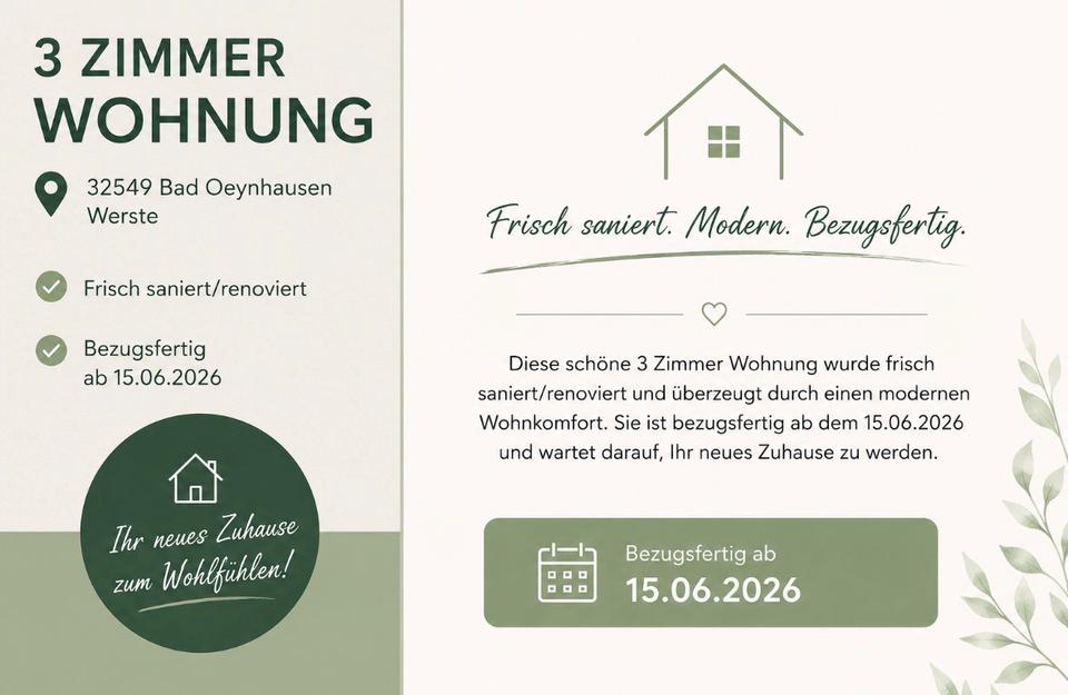 Thumbnail-3Zimmer Wohnung in Bad Oeynhausen Werste