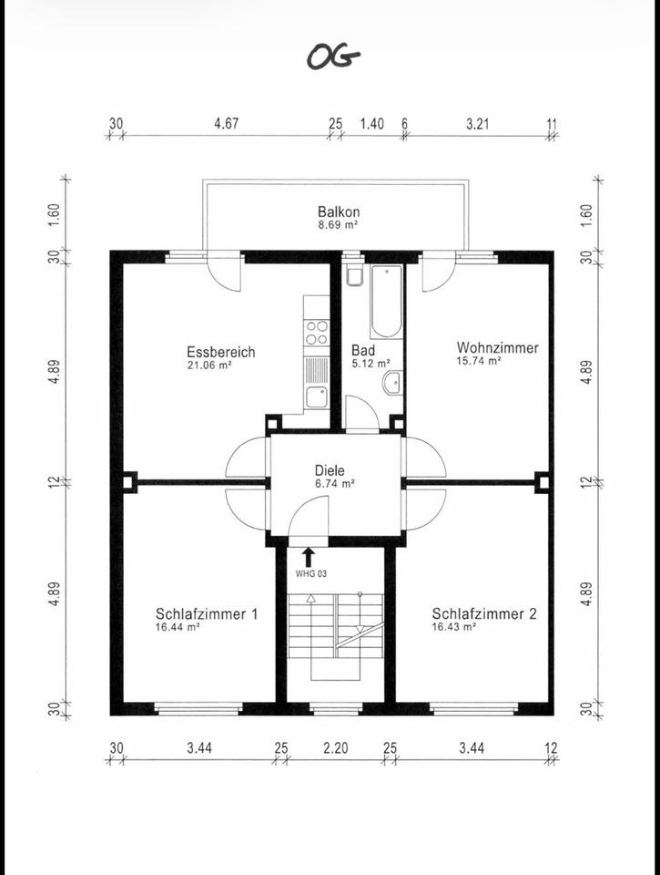 Thumbnail-Moderne 3,5 Zimmer Wohnung mit Balkon Essen Schönebeck