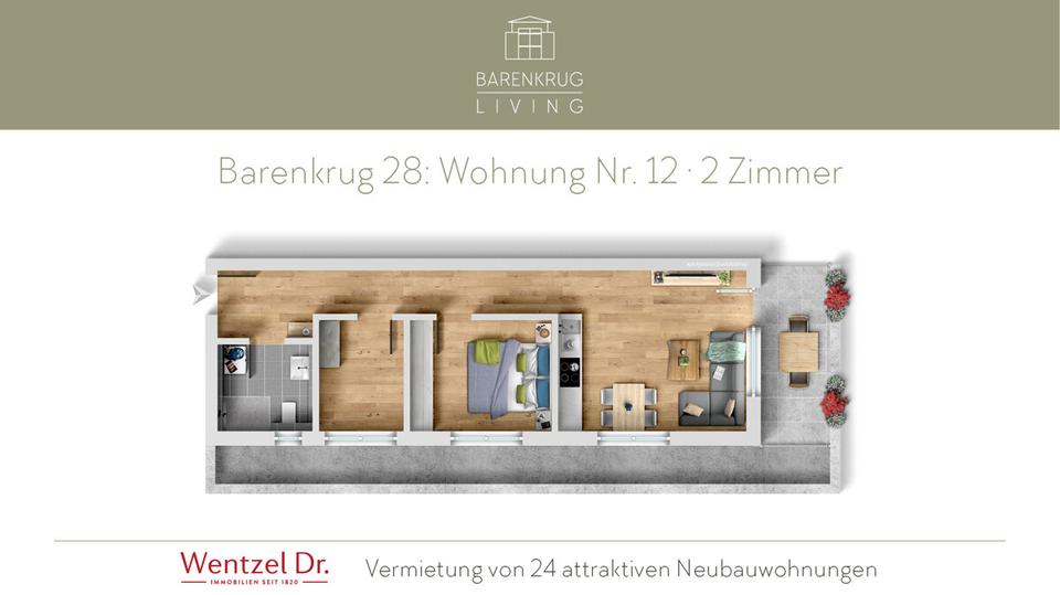 Thumbnail-Neubauwohnung in Farmsen-Berne – 2-Zimmer-Wohnung – gut geschnitten – Wentzel Dr.