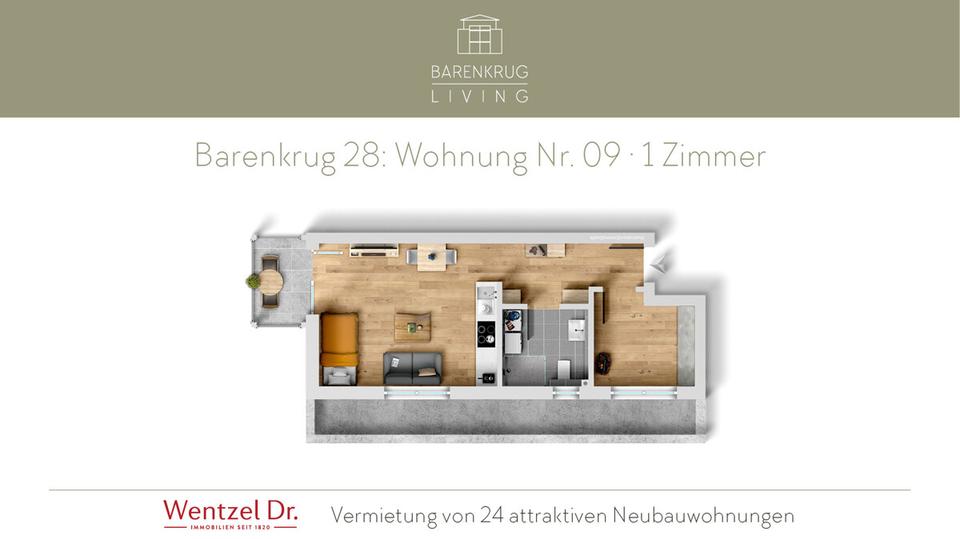 Thumbnail-1-Zimmer-Wohnung mit Balkon – Hamburg-Farmsen-Berne- Wentzel Dr.