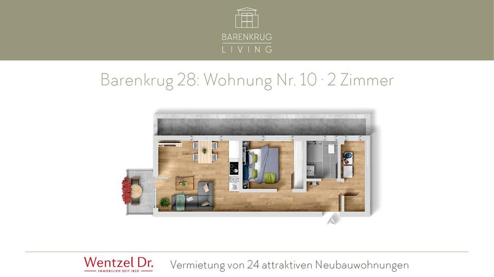 Thumbnail-Moderne 2-Zimmer-Neubauwohnung mit Balkon – Hamburg Farmsen-Berne- Wentzel Dr.