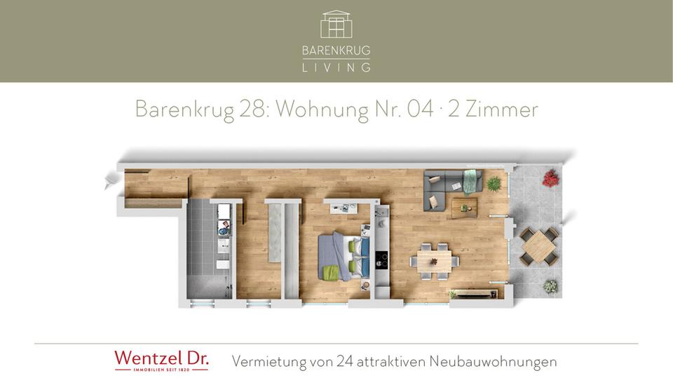 Thumbnail-Erstbezug! 2-Zimmer-Neubauwohnung mit Terrasse in Farmsen-Berne – Wentzel Dr.