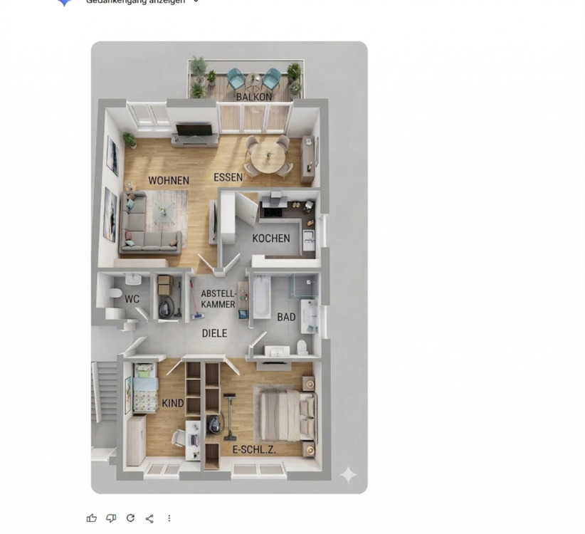 Thumbnail-Hadamar: Helle 3-Zimmer-Wohlfühloase mit Sonnenbalkon