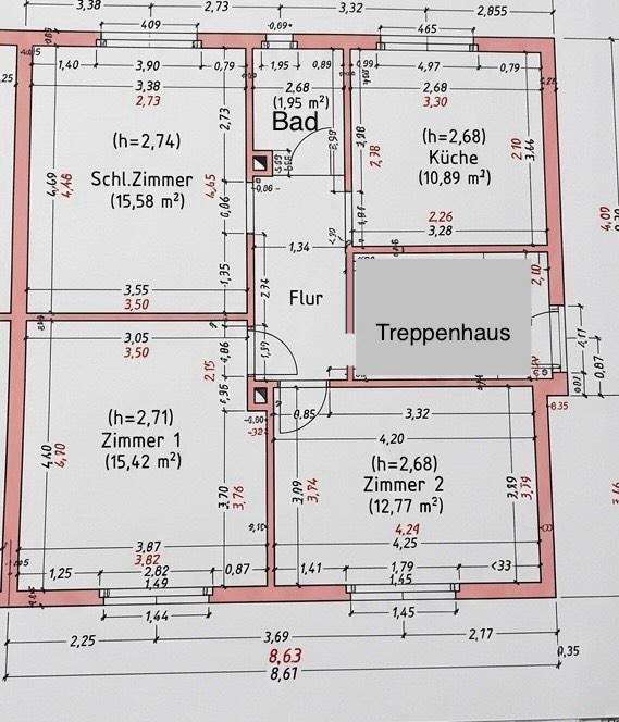 Thumbnail-3-Zimmer-Wohnung in Offenbach am Main-Bieber kernsaniert 65qm