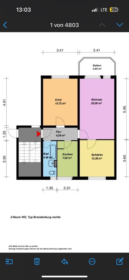 Thumbnail-ANFRAGESTOP! 3 Zimmer Wohnung im Vogelviertel Neubrandenburg