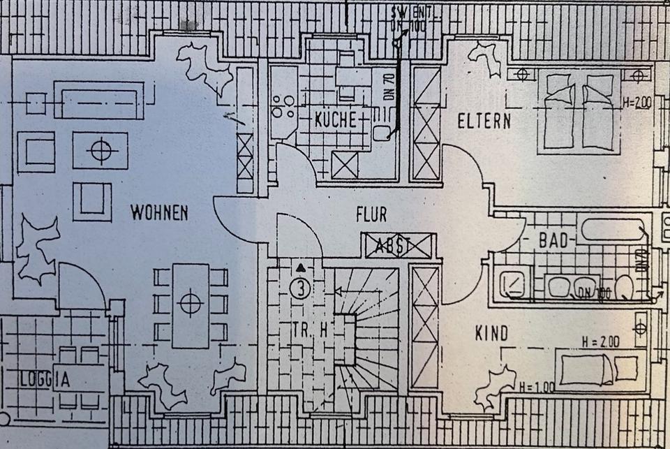 Thumbnail-Helle 3-Zimmer Wohnung mit Südbalkon, Einbauküche und Carport
