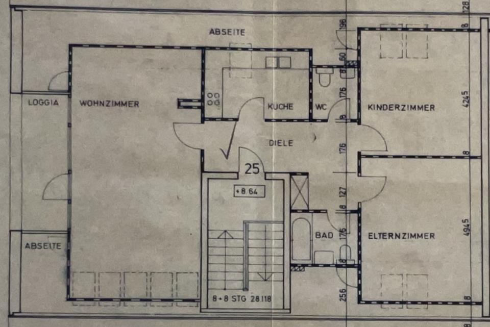 Thumbnail-Vermiete: 3-Zimmer Wohnung mit Einbauküche, Loggia und Stellplatz