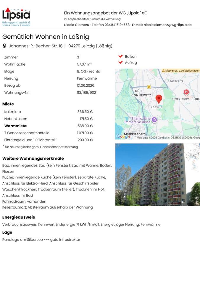 Thumbnail-3 Zimmer Wohnung Leipzig Lößnig