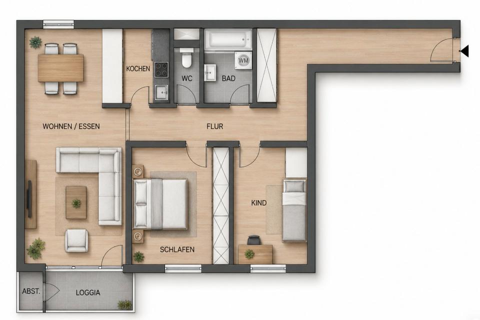 Thumbnail-3-Zi Eigentumswohnung mit Balkon in Fechenheim