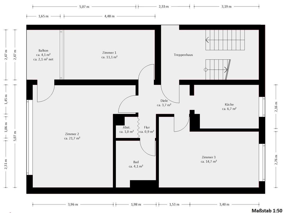 Thumbnail-3 Zimmer Wohnung mit Balkon in Kelkheim zu vermieten