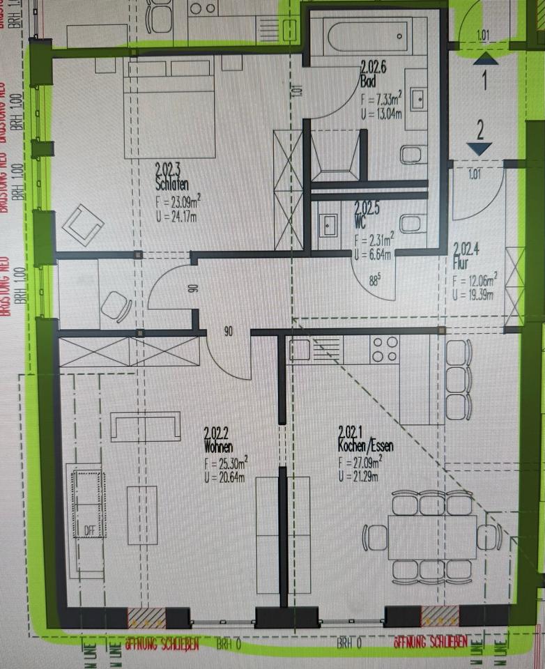 Thumbnail-2,5 ZKB mit franz. Fenster, ebenerdig und Erstbezug in 66130 Sbr.