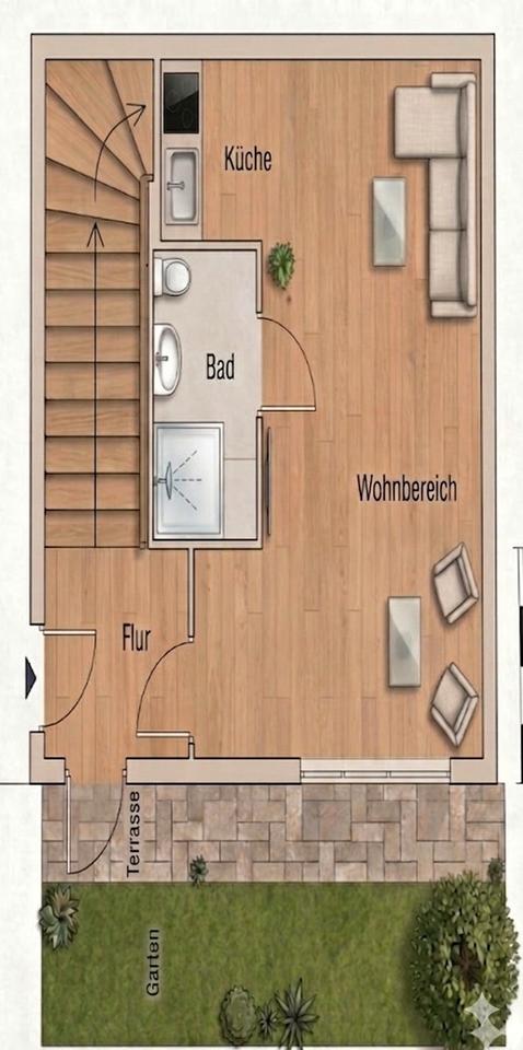 Thumbnail-Stilvolles, teilmöbliertes Single-Apartment