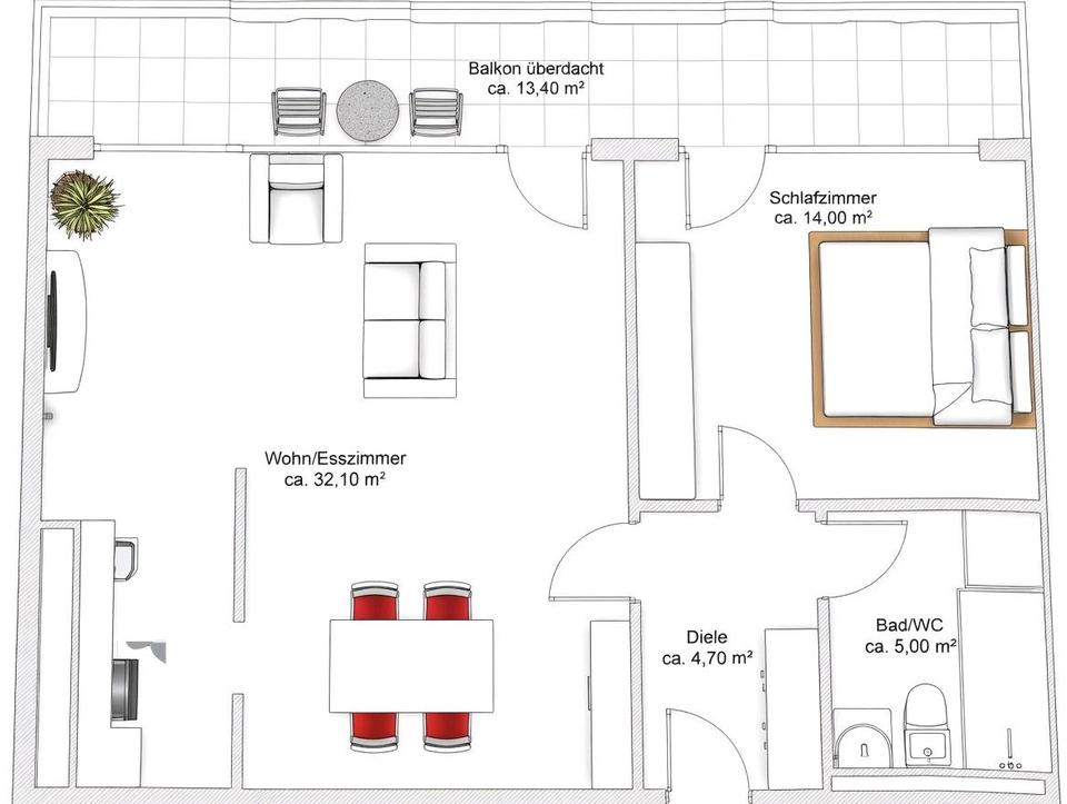 Thumbnail-Zu vermieten - 2 Zimmer Wohnung in Augsburg Herrenbach