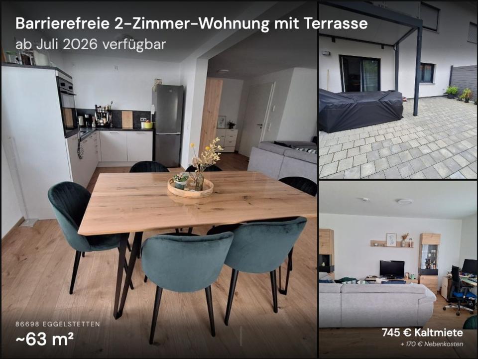 Thumbnail-Barrierefreie 2-Zimmer-Wohnung mit Terasse in Eggelstetten