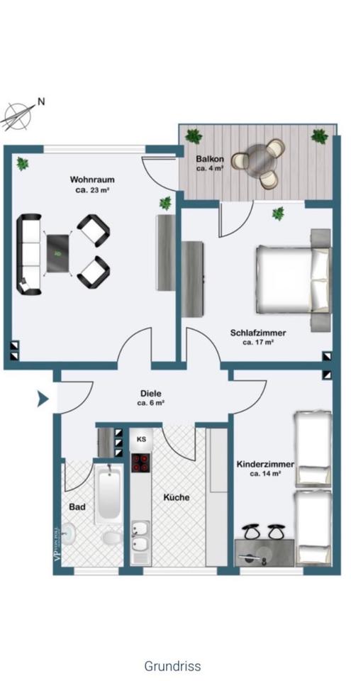 Thumbnail-3 Zimmer Wohnung mit Balkon