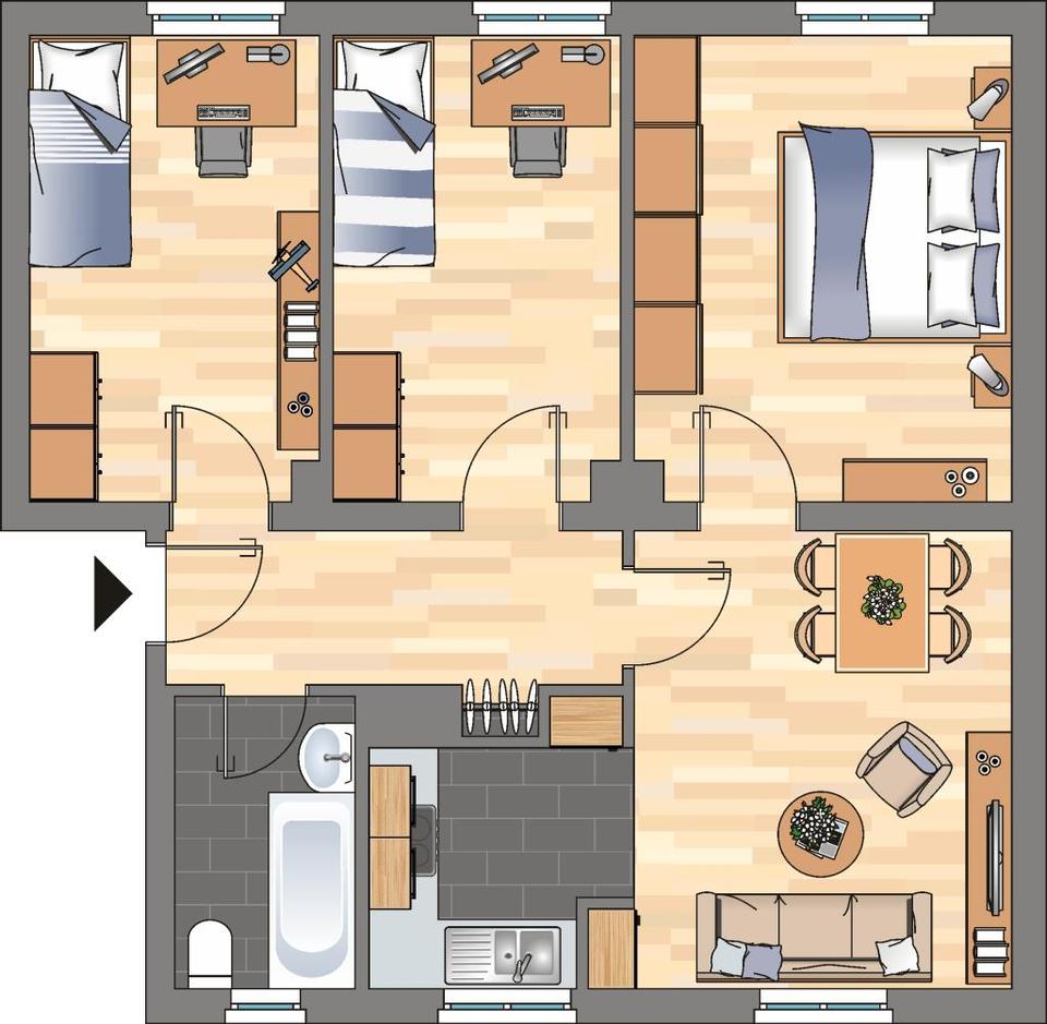 Thumbnail-Demnächst frei! 3-Zimmer-Wohnung in Wilhelmshaven Fedderwardergroden