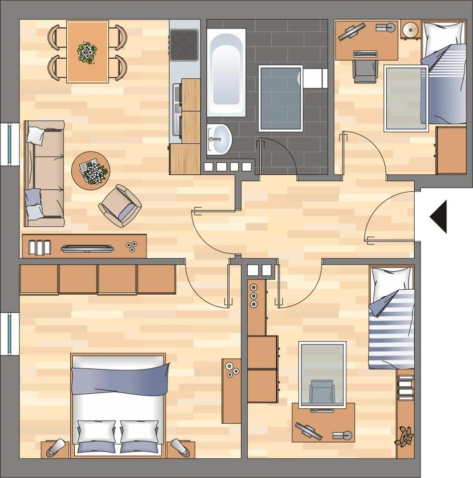 Thumbnail-Demnächst frei! 2-Zimmer-Wohnung in Wilhelmshaven Fedderwardergroden