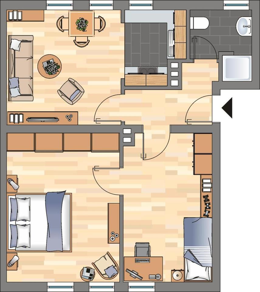 Thumbnail-Demnächst frei! 2-Zimmer-Wohnung in Wilhelmshaven Fedderwardergroden