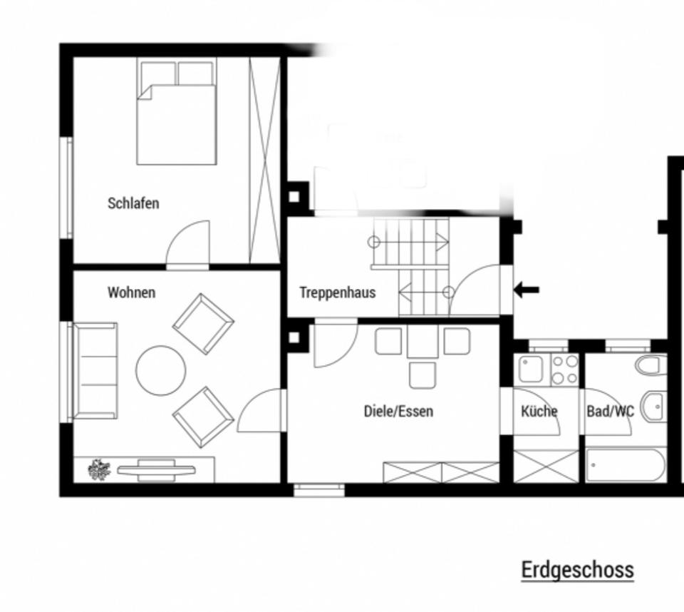 Thumbnail-Möblierte 2-Zimmer EG Wohnung in Dreieich-Götzenhain