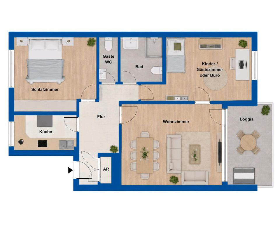 Thumbnail-3-Zimmer-Wohnung - Balkon, neue Küche, Erstbezug n. Renovierung