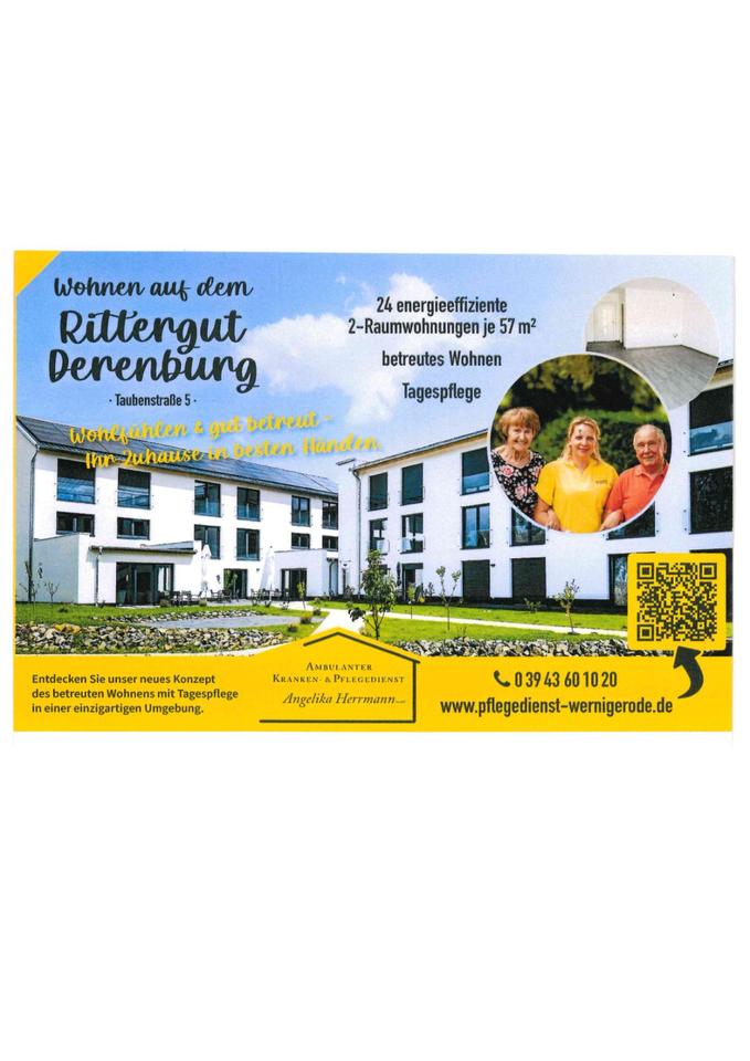 Thumbnail-Betreutes Wohnen mit Tagespflege im Rittergut in Derenburg moderne, barrierefreie 2 Raumwohnungen – Erstbezug-