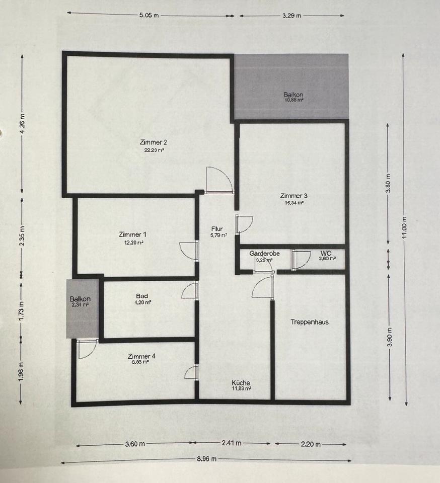 Thumbnail-4 Zi-Wohnung mit 90 m², 2 Balkon, Einbauküche u. Keller