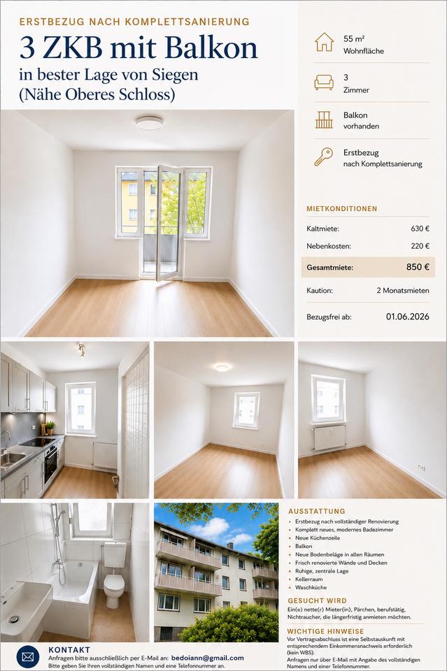 Thumbnail-Erstbezug! Helle, freundliche 3 ZKB Wohnung zur Miete