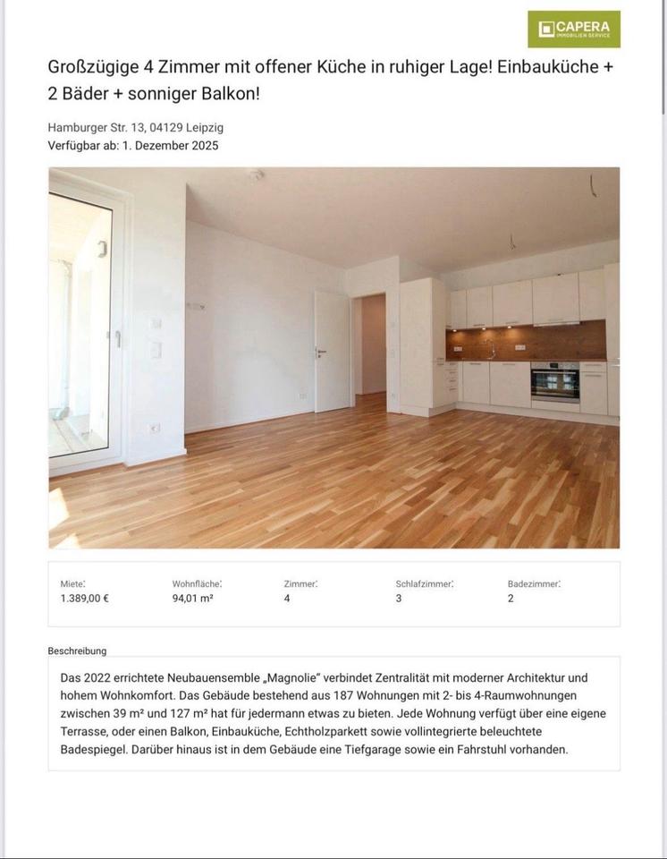 Thumbnail-Großzügige 4-Zimmer-Wohnung mit Balkon, EBK & 2 Bädern