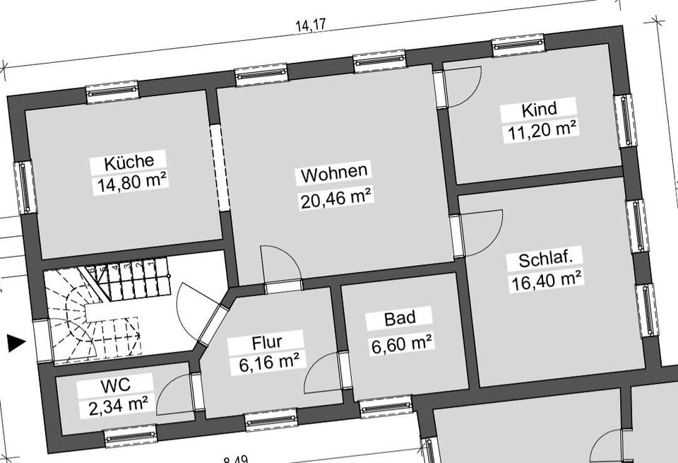 Thumbnail-Renovierte 3-Zimmer-Wohnung (78 m²) zu vermieten, Kaltmiete 545€