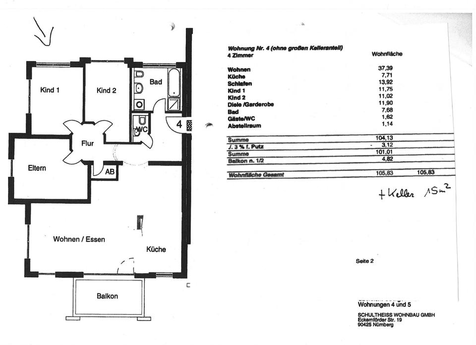 Thumbnail-ruhige, großzügig geschnittene Wohnung in Nürnberg