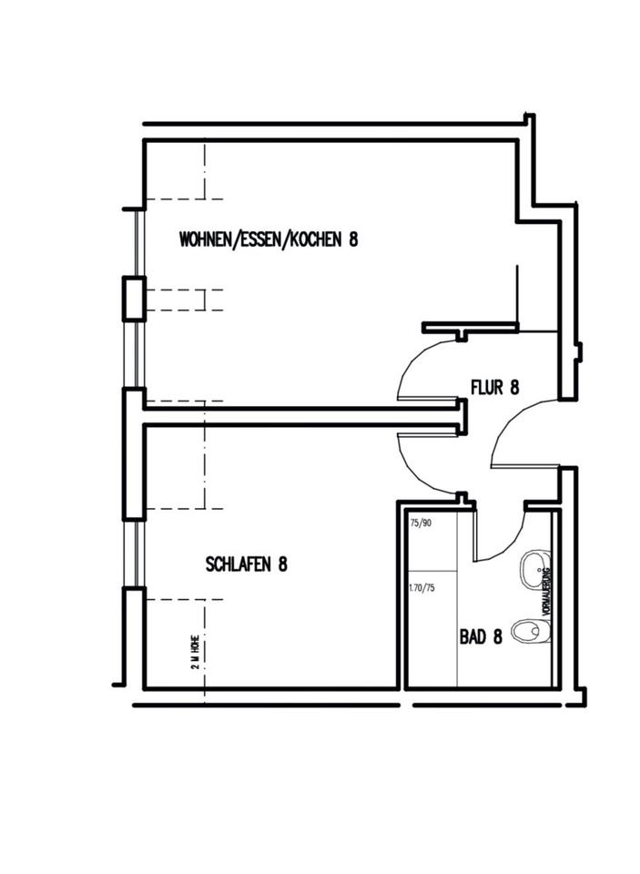 Thumbnail-2 Zimmer Wohnung mit Küche und Stellplatz