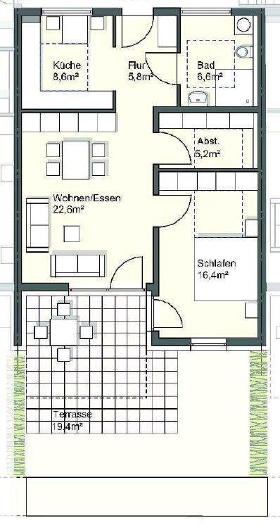 Thumbnail-2 Zi-Wohnung in Bergrheinfeld (barrierefrei) mit Terrasse u.TG