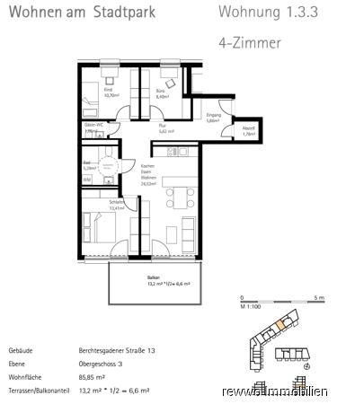 Thumbnail-Neubau: 4-Zimmerwohnung im 3. Obergeschoss inkl. Tiefgarage