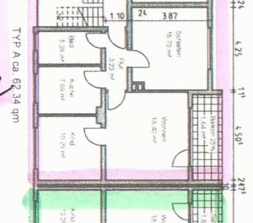 Thumbnail-3 Zimmer, KDB, Balkon, Kellerraum, KM 525 Euro
