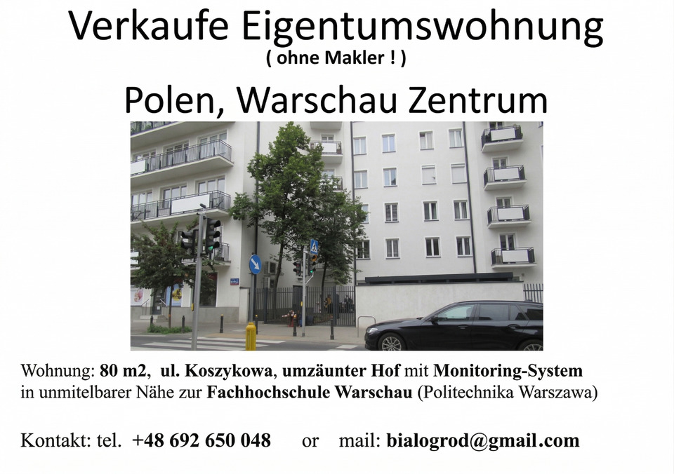 Thumbnail-Zentrum Warschau: 80m² Eigentumswohnung – Provisionsfrei!