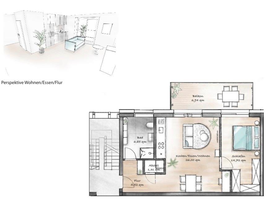Thumbnail-Erstbezug - 2-Zimmer-Wohnung mit Balkon inkl. Parkplatz