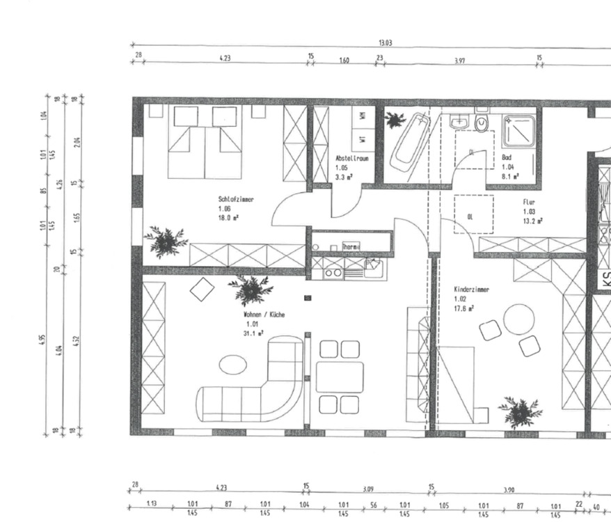 Thumbnail-Helle 3-Zimmer-Wohnung mit Garage in zentraler Lage