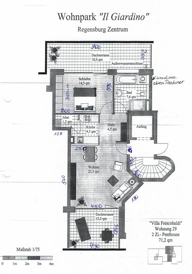Thumbnail-ETW in Rgb, zu vermieten, 1-2 Pers, Penthouse, 2 Balkone