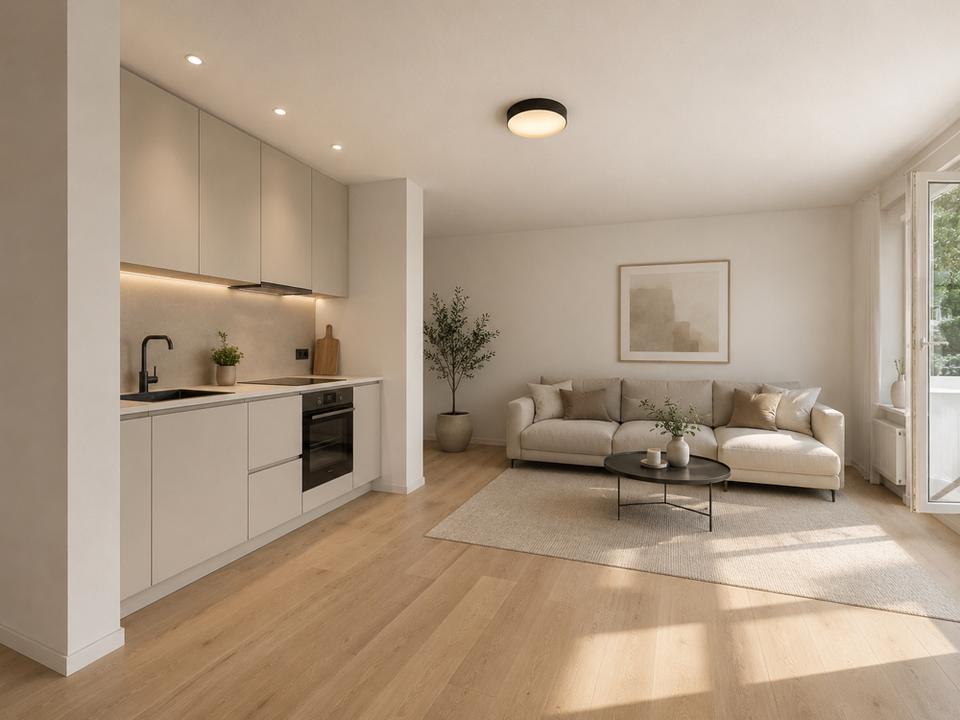 Thumbnail-Exklusive Wohnung am Golfclub Erle mit hochwertiger Ausstattung und moderner Einbauküche | ca. 49 m²