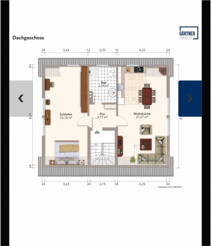 Thumbnail-Schöne helle 2 Zimmer Wohnung mit Einbauküche