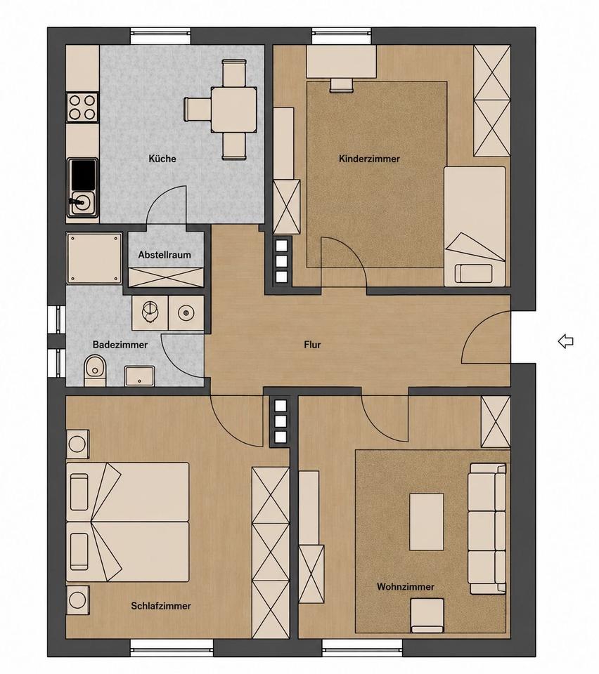 Thumbnail-Zentrale Dreizimmerwohnung in Nordenham