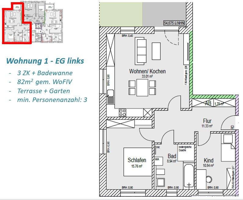 Thumbnail-Wohnung 82m² zu vermieten - WBS Typ B erforderlich!