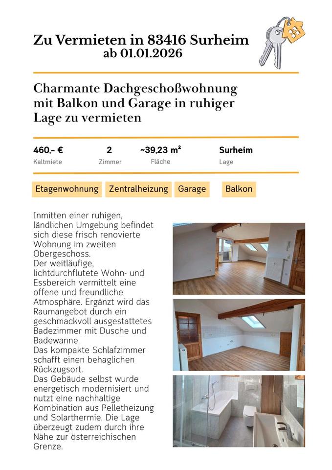 Thumbnail-Wohnung in Surheim ab 1.1.2026 zu vermieten