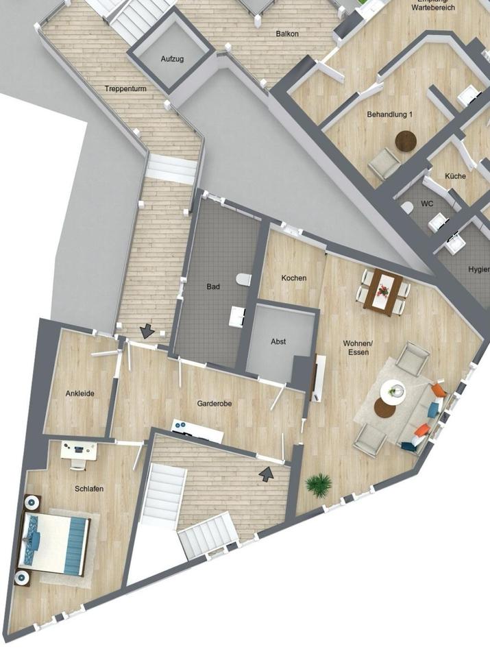 Thumbnail-3 Zimmer 84m² in Effizienzhaus Bad Langensalza EBK, Balkon