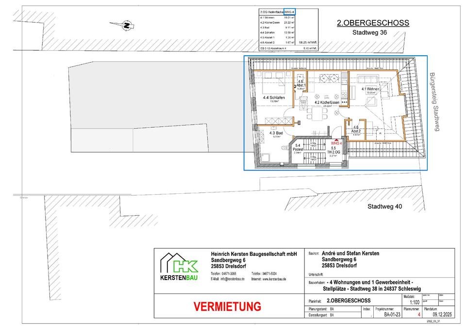 Thumbnail-Helle 2-Zimmer DG-WHG mit Stellplatz in Schleswig (Erstbezug)
