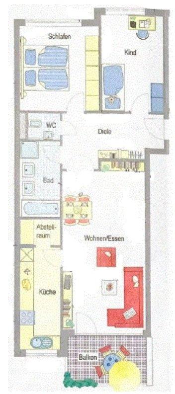 Thumbnail-3,5 -Zimmer-Wohnung mit Balkon und TG-Stellplatz