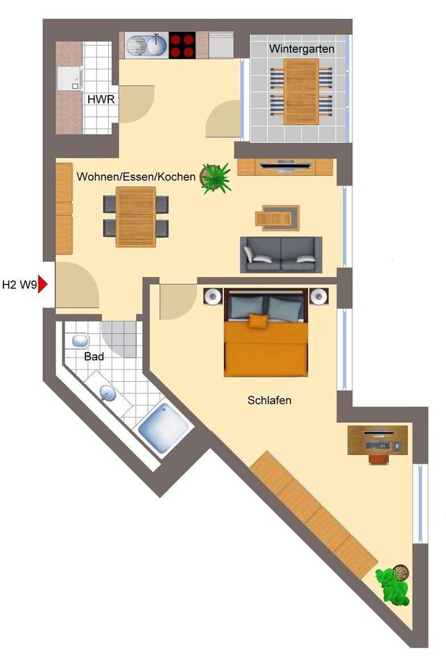 Thumbnail-Bingen-Stadt - 2ZKB Neubau-Wohnung mit Wintergarten mit niedrigen Nebenkosten